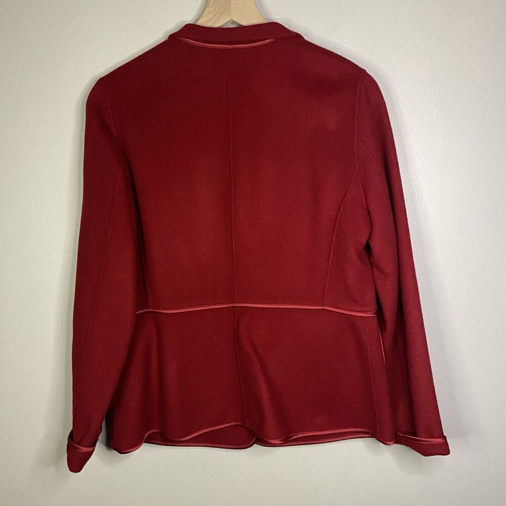 Talbots Classic Wool Blazer Red Sz 14P The Grace Fit Corporate Office Business - Picture 2 of 9